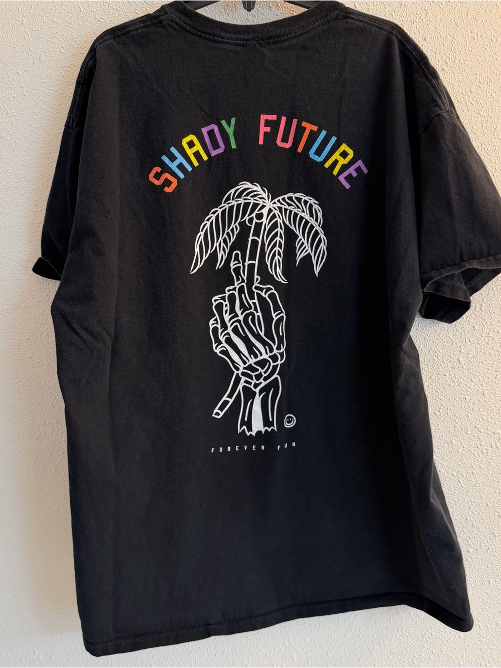 Neff Black Short Sleeve Tee with Small White Palm Graphic